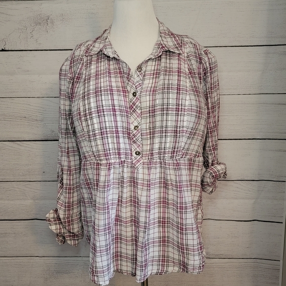 torrid Tops - Torrid Grey & Pink Empire Top - Size 1X